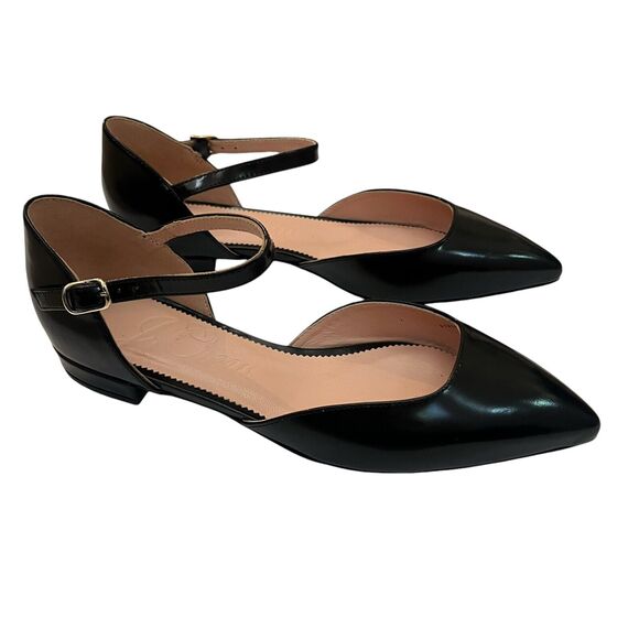 J. Crew Shoes - NEW J Crew Spazzolato Leather Flats Pointed Toe Ankle Strap Preppy Academia